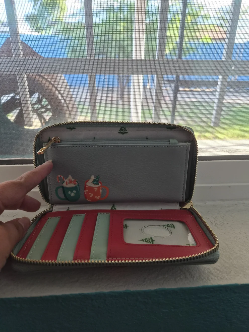 Loungefly Mint and Pink Disney Ski Character Cosmetic Pouch